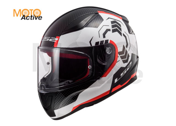 Мотошлем LS2 FF353 Rapid Ghost, черно-белый-красный